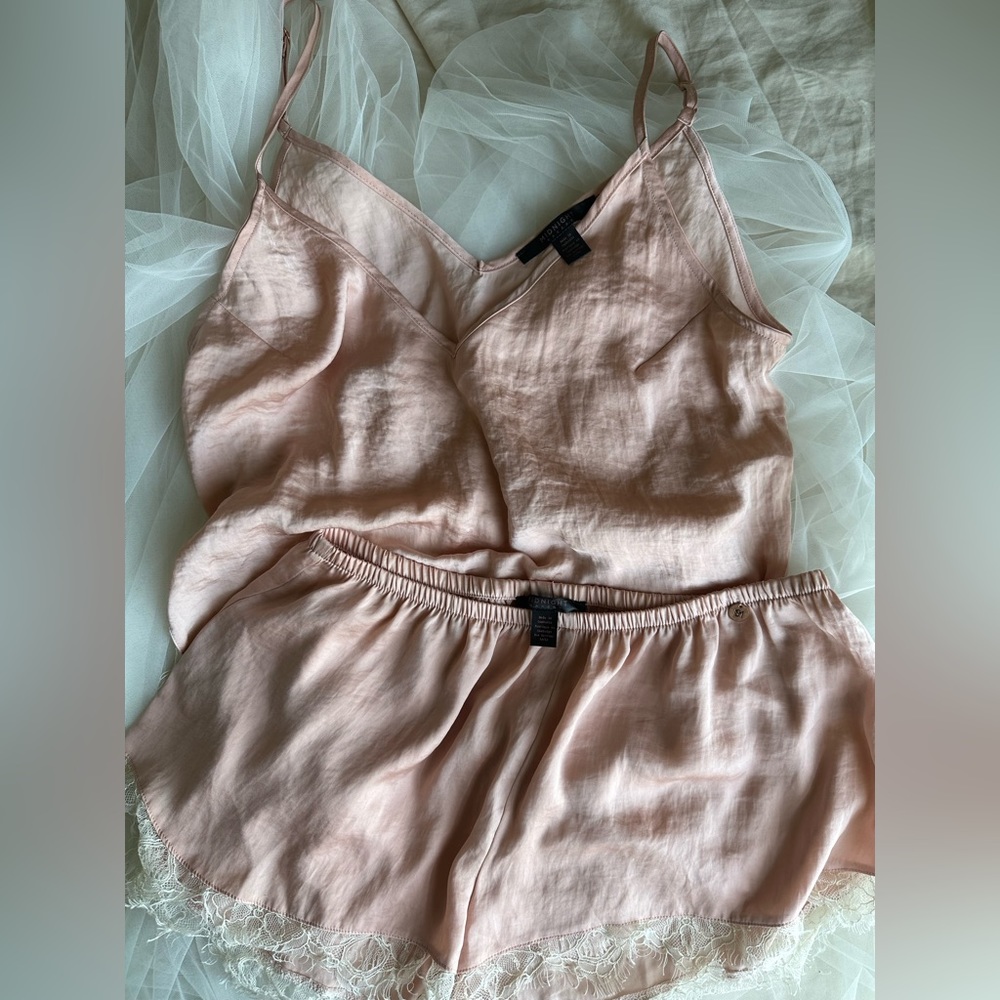 Pink Satin Lingerie Set
